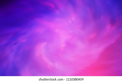 Light Purple, Pink vector cover with astronomical stars. Shining colored illustration with bright astronomical stars. Pattern for futuristic ad, booklets.