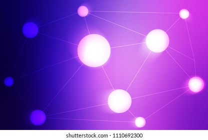 Light Purple, Pink vector cover with spots, lines. Modern abstract colorful illustration with spheres and lines. Pattern can be used as texture of wallpapers.