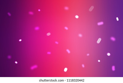 Light Purple, Pink vector cover with beautiful snowflakes. Blurred decorative design in xmas style with snow. New year design for your business advert.