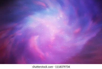 Light Purple, Pink vector cover with astronomical stars. Blurred decorative design in simple style with galaxy stars. Smart design for your business advert.