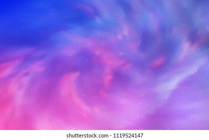 Light Purple, Pink vector cover with astronomical stars. Blurred decorative design in simple style with galaxy stars. Pattern for futuristic ad, booklets.