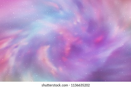Light Purple, Pink vector cover with astronomical stars. Blurred decorative design in simple style with galaxy stars. Pattern for astronomy websites.