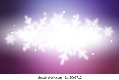 Light Purple, Pink vector cover with beautiful snowflakes. Modern geometrical abstract illustration with crystals of ice. The pattern can be used for year new  websites.