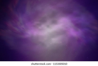 Light Purple, Pink vector cover with astronomical stars. Shining illustration with sky stars on abstract template. Template for cosmic backgrounds.