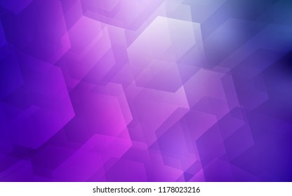 Light Purple, Pink vector cover with set of hexagons. Colorful hexagons on white backdrop. New design for website's poster, banner.