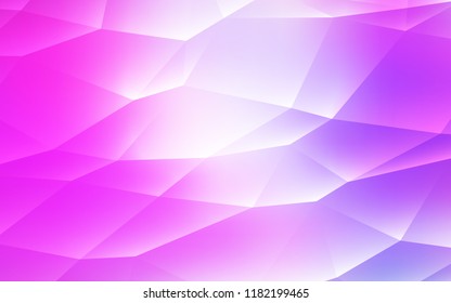 Light Purple, Pink vector cover in polygonal style. Beautiful illustration with triangles in nature style. Modern template for your landing page.