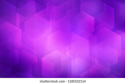Light Purple, Pink vector cover with set of hexagons. Illustration of colored hexagons on white surface. New template for your brand book.