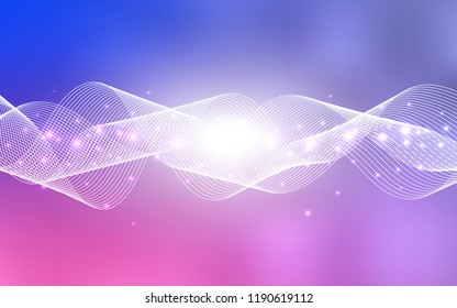 Light Purple, Pink vector cover with happy holiday ribbons. Decorative shining illustration with ribbons on abstract template. The pattern can be used for new year ad, booklets.