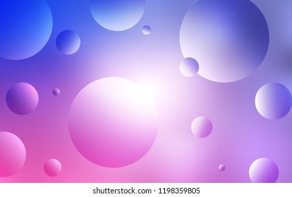 Light Purple, Pink vector cover with spots. Illustration with set of shining colorful abstract circles. New design for ad, poster, banner of your website.