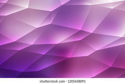 Light Purple, Pink vector cover in polygonal style. Decorative design in abstract style with triangles. Modern template for your landing page.
