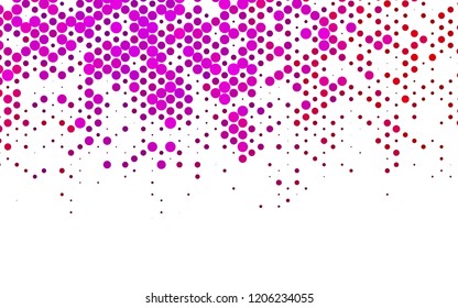Light Purple, Pink vector cover with circles. Blurred bubbles on abstract backdrop with colorful gradient. Pattern for beautiful websites.