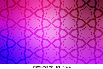 Light Purple, Pink vector cover with small and big stars. Decorative illustration with stars on abstract template. Smart design for your business advert.