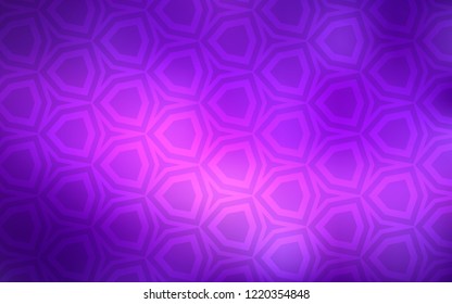 Light Purple, Pink vector cover with set of hexagons. Colorful hexagons on blur backdrop. New template for your brand book.