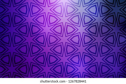 Light Purple, Pink vector cover with small and big stars. Shining colored illustration with stars. Smart design for your business advert.