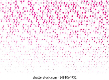 Light Purple, Pink vector cover with spots. Abstract illustration with colored bubbles in nature style. Design for business adverts.