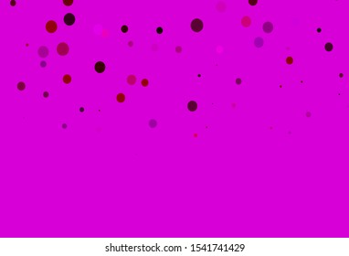 Light Purple, Pink vector cover with spots. Glitter abstract illustration with blurred drops of rain. Completely new template for your brand book.