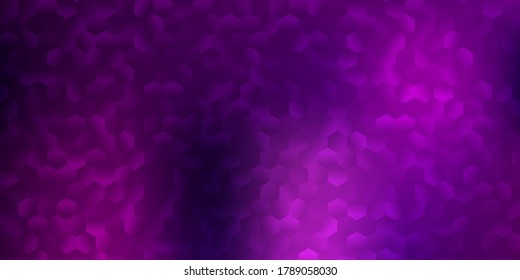 Hellviolett, rosafarbene Vektorgrafik mit einfachen Hexagons. Kreativer, unscharfer Hintergrund mit bunten, einfachen Hexagons. Eine einfache Ergänzung zu Ihrem Design.