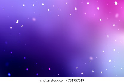 Light Purple, Pink vector cover with beautiful snowflakes. Blurred decorative design in xmas style with snow. The template can be used as a new year background.