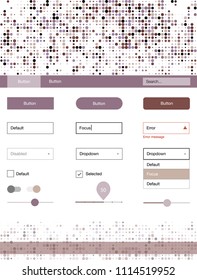 Light Purple, Pink vector design ui kit with dots. Colorful Style guide with circles on abstract background. This sample is for your landing page.