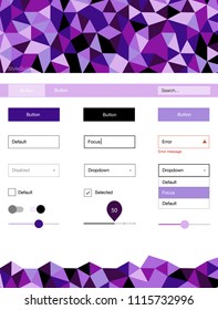 Light Purple, Pink vector design ui kit with mosaic. Decorative ui kit design in abstract style with colorful crystals. This sample is for your website.