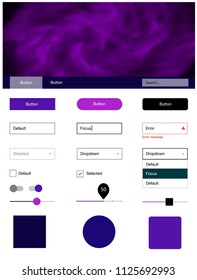 Light Purple, Pink vector design ui kit with universe stars. Decorative ui kit design in abstract style with colorful sky. This sample is for your landing page.