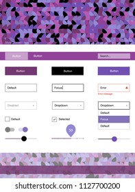 Light Purple, Pink vector design ui kit with dots. Colorful Style guide with circles on abstract background. This template you can use for landing pages.