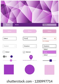 Light Purple, Pink vector design ui kit with mosaic. Colorful Style guide with triangles on abstract background. This sample is for your website.