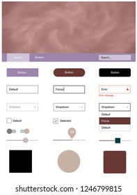 Light Purple, Pink vector design ui kit with universe stars. Colorful ui/ux kit with header consisted of clouds & stars. This template you can use for landing pages.