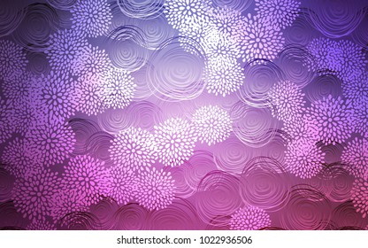 Light Purple, Pink vector doodle bright template. Brand-new colored illustration in blurry style with flowers. Hand painted design for web, leaflet, textile.