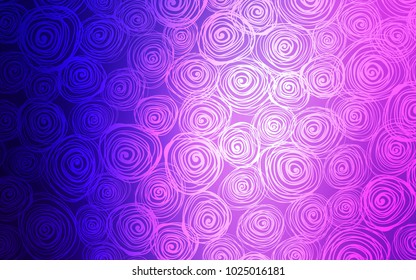 Light Purple, Pink vector doodle blurred background. Blurred decorative design in Indian style with roses. The pattern can be used for heads of websites and designs.