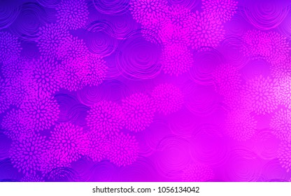 Light Purple, Pink vector doodle blurred texture. A vague abstract illustration with flowers in doodles style. A completely new design for your business.