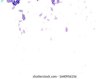 Light Purple, Pink vector doodle layout with leaves. Glitter abstract illustration with doodles and leaves. Doodle design for your web site.