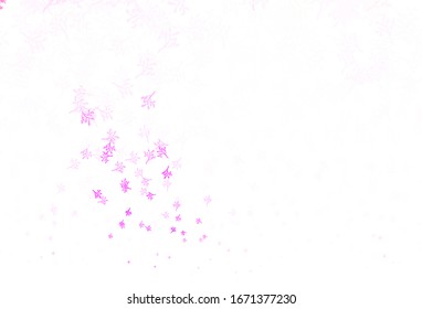 Light Purple, Pink vector doodle layout with sakura. Brand new colored illustration with leaves and branches. Hand painted design for web, wrapping.