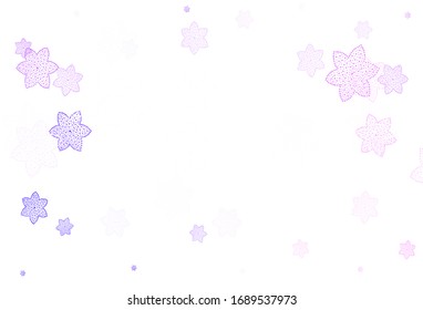 Textura de doodle púrpura clara, vector rosado con flores. Ilustración de las flores al estilo de Origami. Una textura nueva para el diseño de papel pintado.