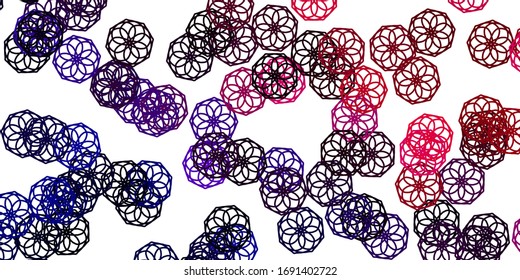 Planta de doodle vectorial pálido con flores. Flores abstractas de color degradado sobre un fondo sencillo. Plan para la promoción del día de la mujer.
