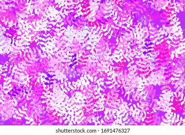 Planta de doodle vectorial pálido con hojas. hojas sobre fondo abstracto borroso con degradado. Plantilla para fondos de teléfonos móviles.