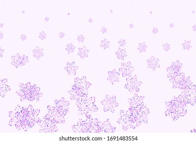 Hellviolette, rosafarbene Vektorillustration-Doodle-Vorlage mit Blumen. Abstrakte Illustration mit Blumen. Neue Vorlage für Ihr Design.