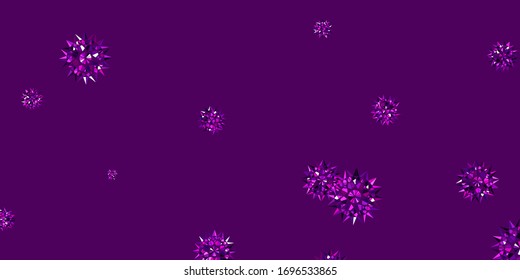 Light Purple, Pink vector doodle template with flowers. Gradient colorful abstract flowers on simple background. Brand new business design.
