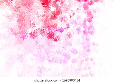 Diseño de doodle vectorial pálido con ramas. Una elegante ilustración brillante con hojas y ramas. Una textura nueva para el diseño de papel pintado.