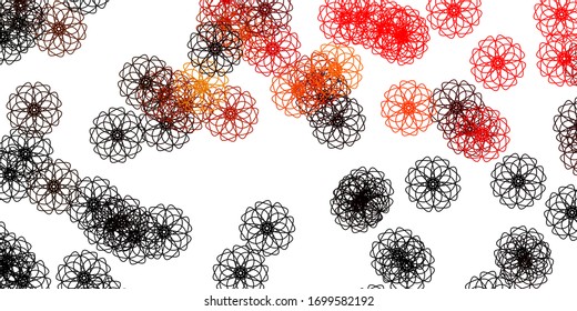 Light Purple, Pink vector doodle template with flowers. Abstract illustration with flowers in Origami style. Best design for your business.