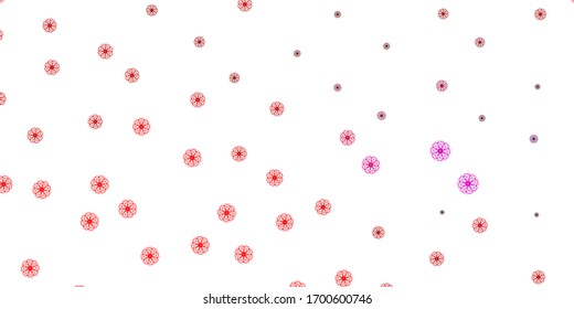 Light Purple, Pink vector doodle texture with flowers. Gradient colorful abstract flowers on simple background. Smart design for leaflets, books.