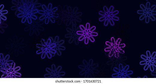 Planta de doodle vectorial pálido con flores. Diseño sencillo con flores sobre fondo abstracto. Diseño inteligente para folletos, libros.