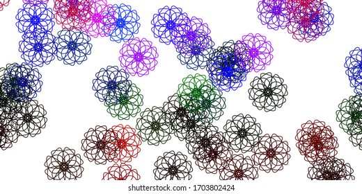 Light Purple, Pink vector doodle background with flowers. Abstract illustration with flowers in Origami style. Smart design for wrapping, wallpapers.