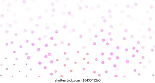 Light purple, pink vector doodle pattern with flowers. Modern design with gradient Flowers on abstract background. Pattern for website designs.