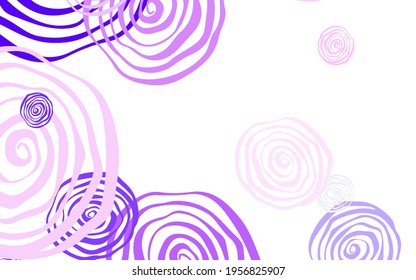 Light Purple, Pink vector doodle background with roses. Creative illustration in blurred style with flowers. Colorful pattern for kid's books.