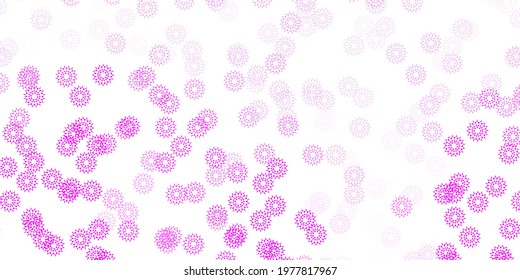 Light purple, pink vector doodle texture with flowers. Gradient colorful abstract flowers on simple background. Pattern for website designs.
