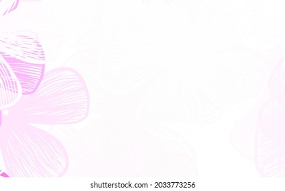 Light Purple, Pink vector doodle pattern with flowers An elegant bright illustration with flowers. New design for your business.