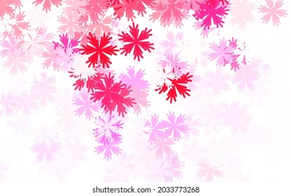 Hellviolett, rosafarbener Vektordoodle-Hintergrund mit Blumen. Farbige Illustration mit Blumen im Doodle-Stil. Handgemalt Design für Web, Umhüllung.