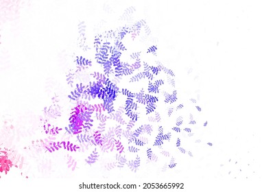 Light Purple, Pink vector doodle background with leaves. A vague abstract illustration with leaves in doodles style. New template for your design.