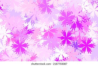 Light Purple, Pink vector doodle pattern with flowers. Decorative design of flowers on white background. Elegant pattern for your brand book.